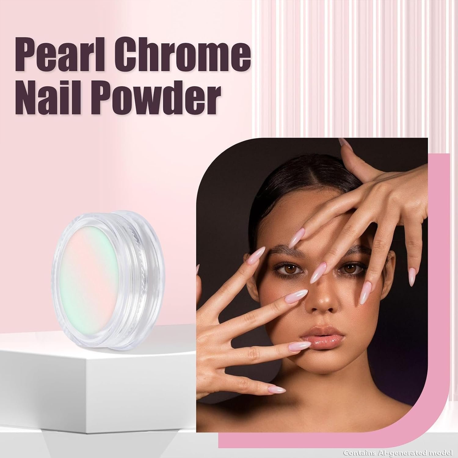 nude chrome nails