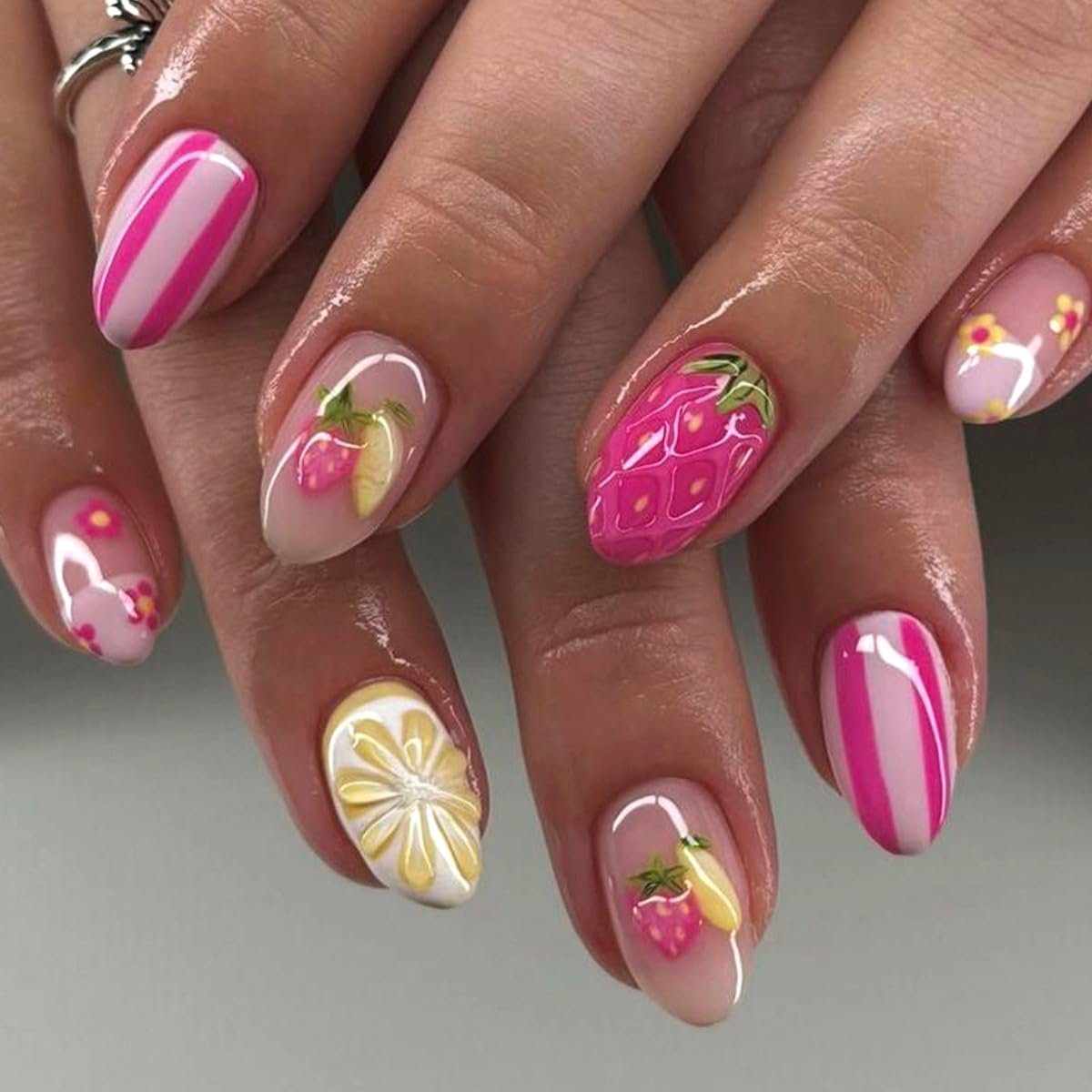 strawberry nails
