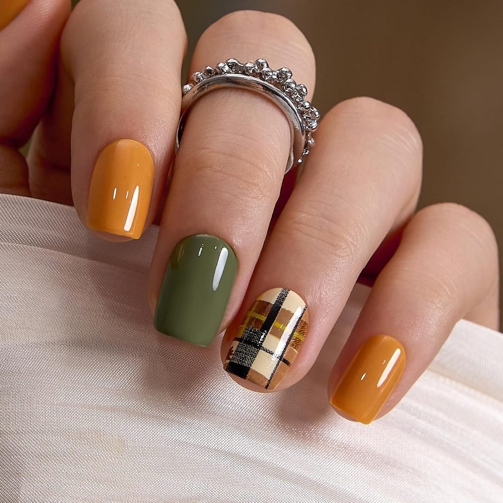 plaid nail designs