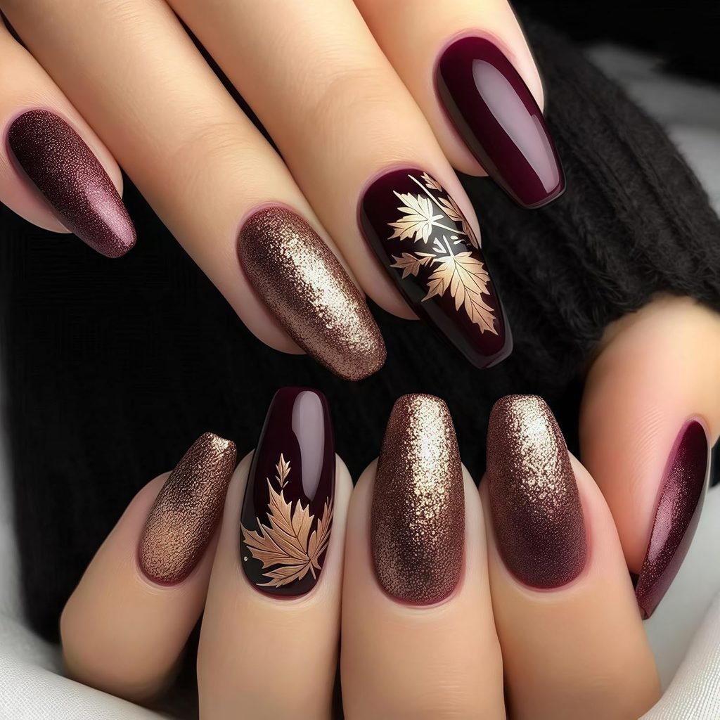 maple leaf nails